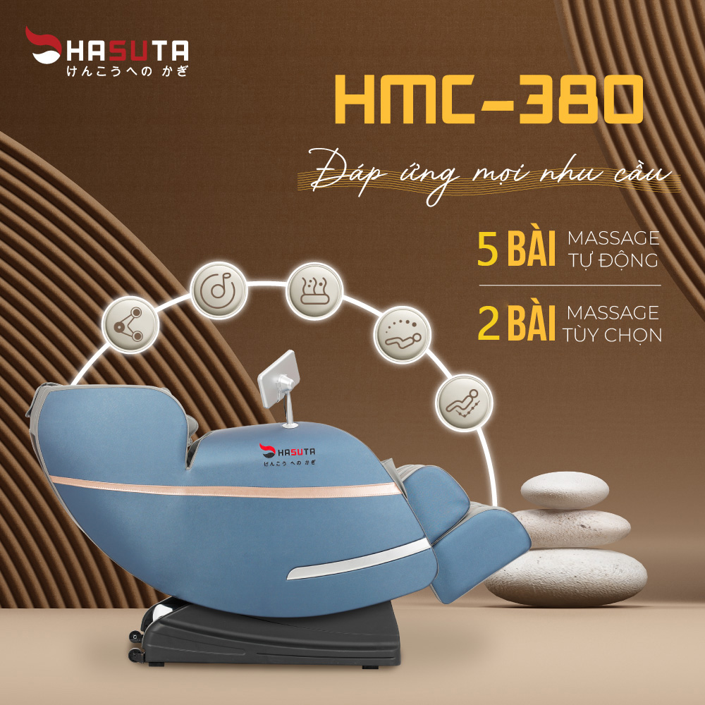 HMC-380 trang bị 18 bài massage tự động và 4 bài massage thủ công