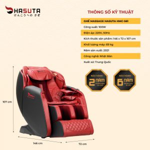 Thông số kỹ thuật ghế massage HMC-561
